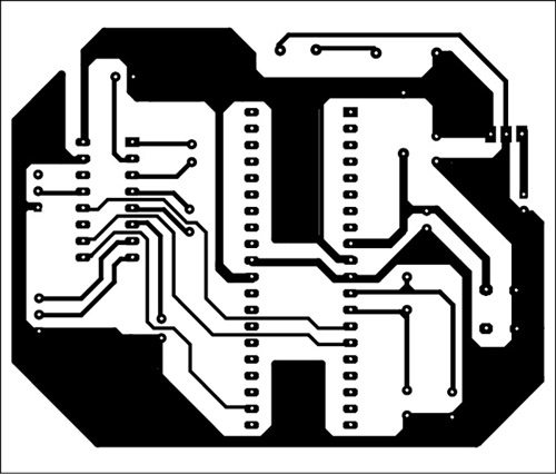 图5:用于基于GPS和gsm的车辆跟踪电路的实际尺寸的单边PCB
