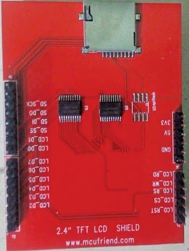 Arduino液晶屏背面的MicroSD卡槽